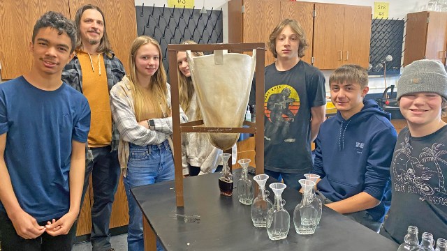 Hands-on maple syrup project engages Newberry High students